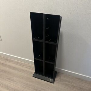 Vtg Alpha Twin Double Row Tower 120 CD Holder Compact Disc Storage Black Stand